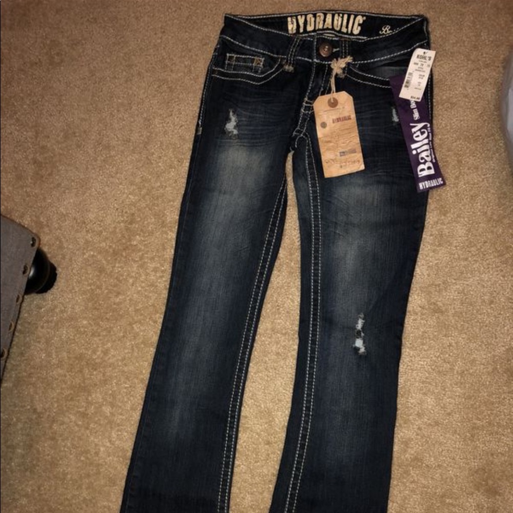 Hydraulic Bootcut Distressed Jeans